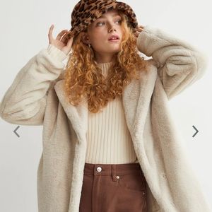 H&M Beige Faux Fur Jacket